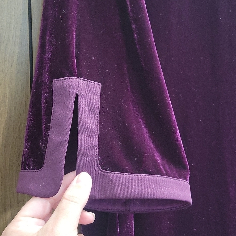 Soft Surroundings Women’s Magenta Purple Velvet 3/4 Sleeve Tunic Top-Size Small - Picture 6 of 10